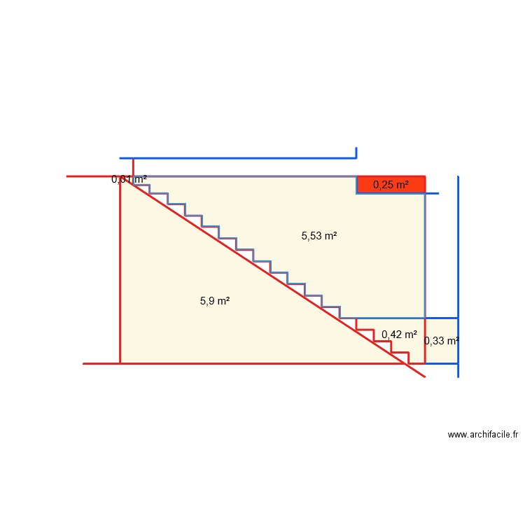 escal 2. Plan de 6 pièces et 12 m2