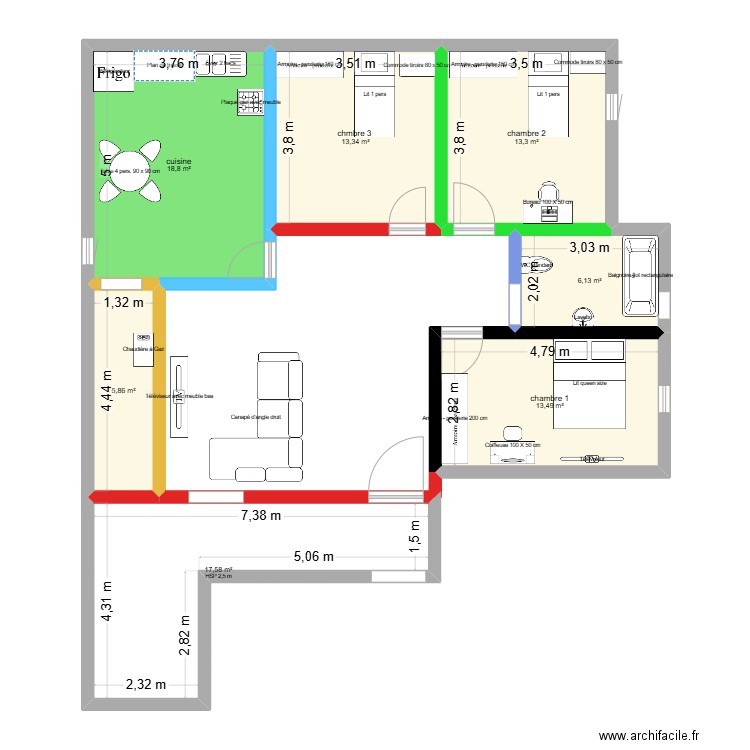 amrou 2. Plan de 7 pièces et 89 m2