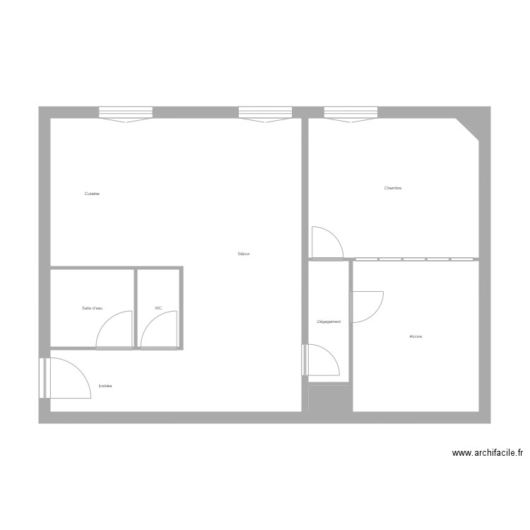 Valette. Plan de 8 pièces et 60 m2