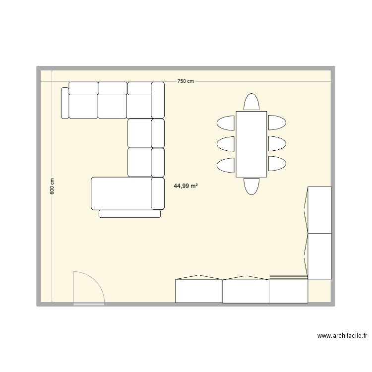 chee_bx_325. Plan de 1 pièce et 45 m2