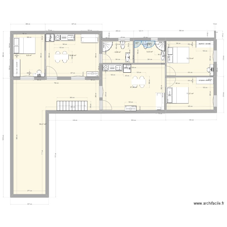 Plan complet R do outeiro N7 essai 1 . Plan de 19 pièces et 242 m2