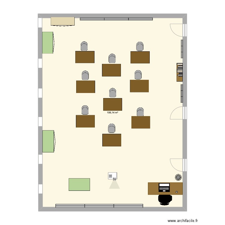 Classe math. Plan de 1 pièce et 106 m2