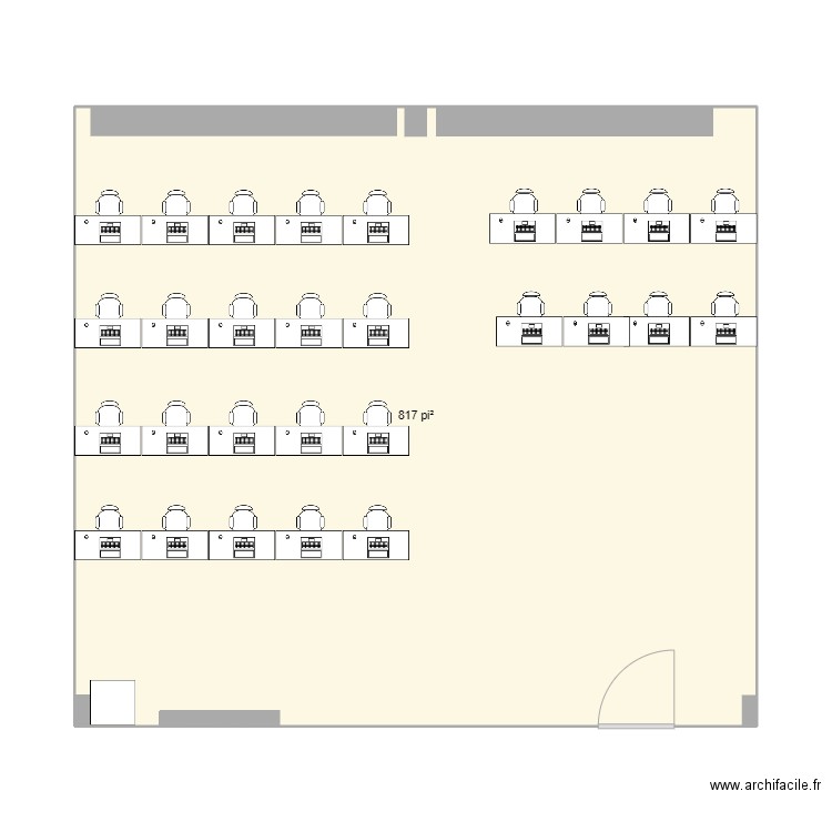 Classe. Plan de 1 pièce et 76 m2