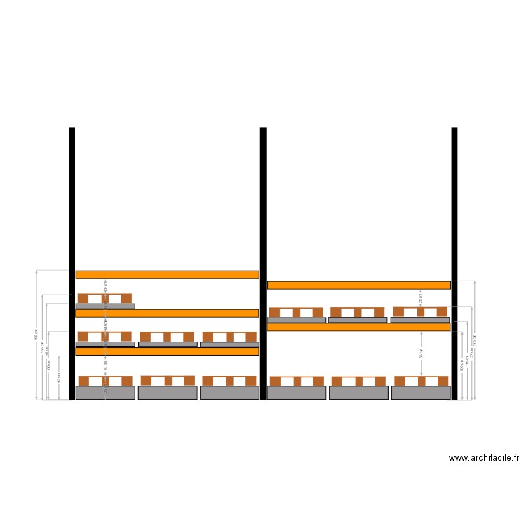 Tiroir à palettes. Plan de 0 pièce et 0 m2