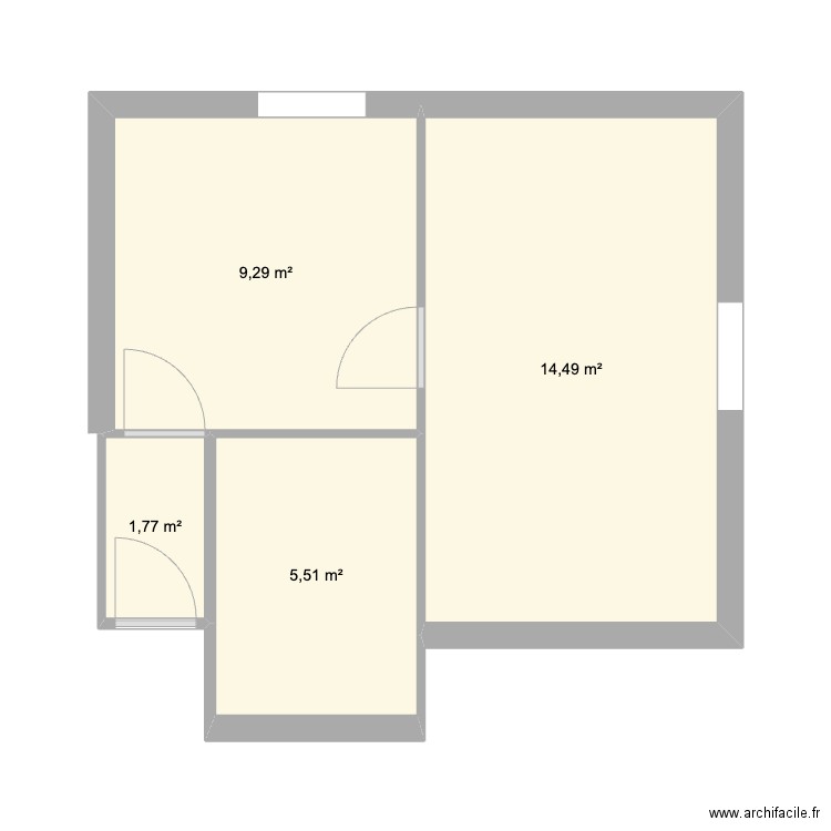 T2 3RG. Plan de 4 pièces et 31 m2