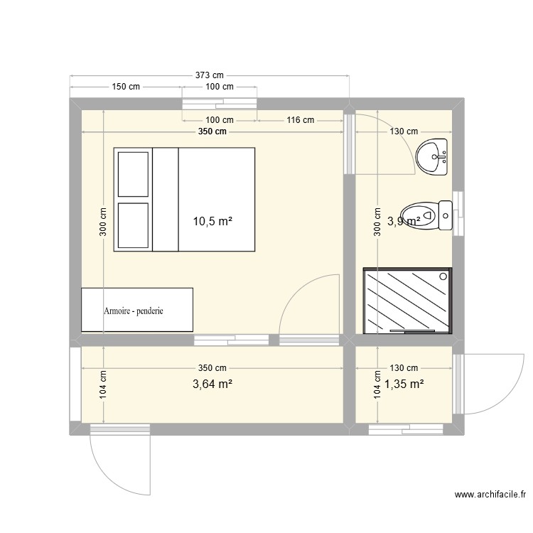 Plan perso johanna capitale. Plan de 4 pièces et 19 m2