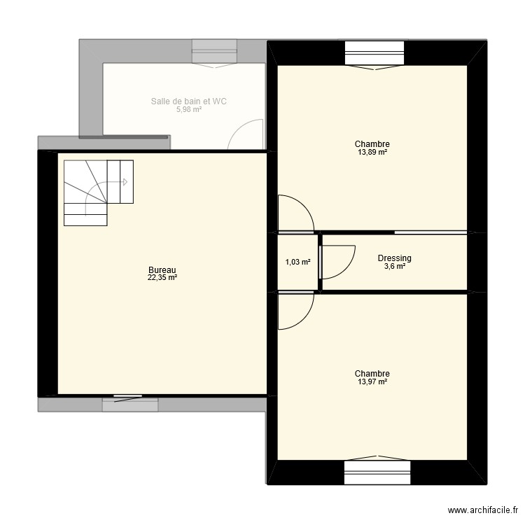 Joigny - Etage. Plan de 9 pièces et 114 m2