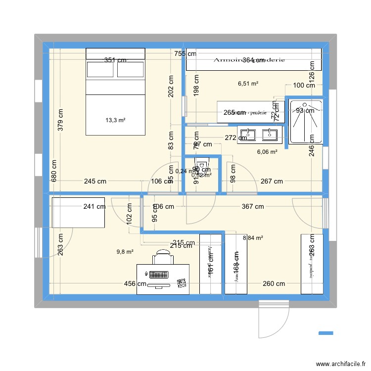 Garage 2. Plan de 7 pièces et 97 m2