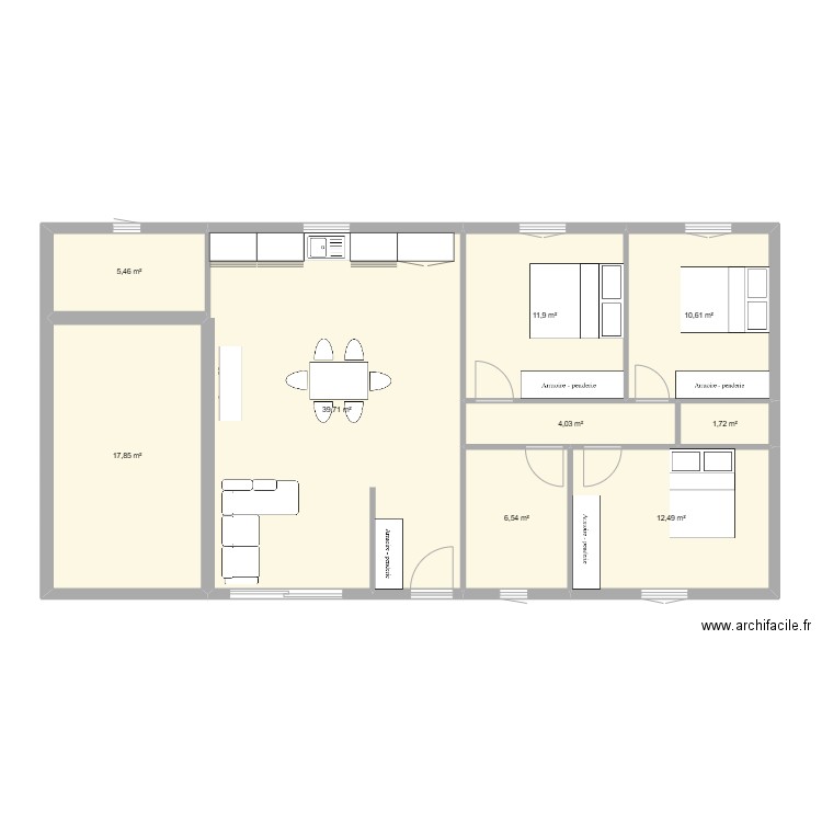 Plan 4. Plan de 9 pièces et 110 m2