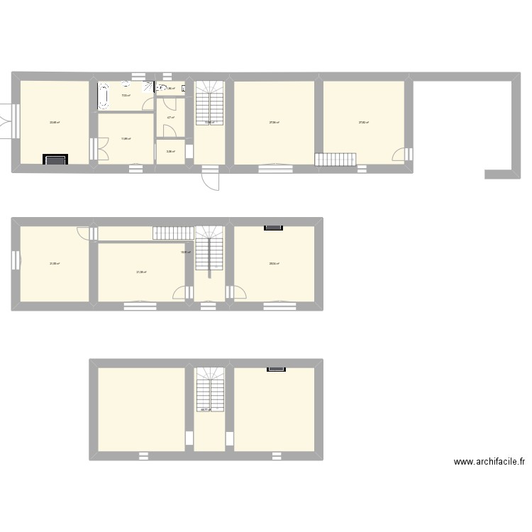 MAISON DALTIER. Plan de 14 pièces et 271 m2