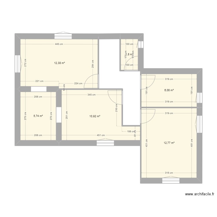 Montsûrs lot 4 décrochement 2. Plan de 6 pièces et 50 m2