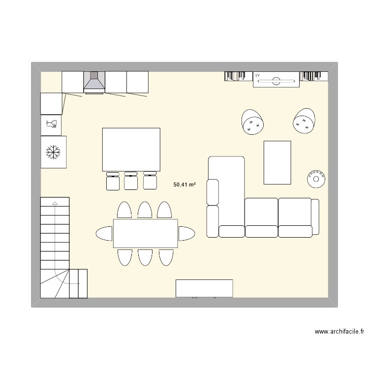 quiberville. Plan de 1 pièce et 50 m2