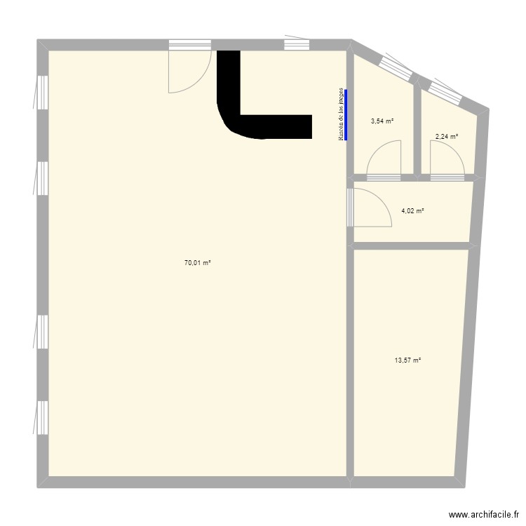 55755_Local_Actual. Plan de 5 pièces et 93 m2