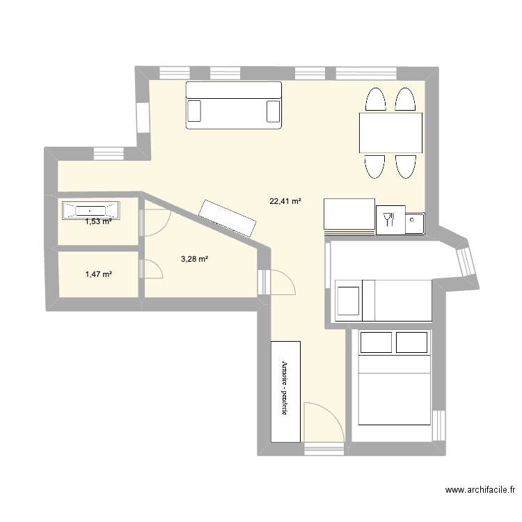 ALPE 2. Plan de 4 pièces et 29 m2