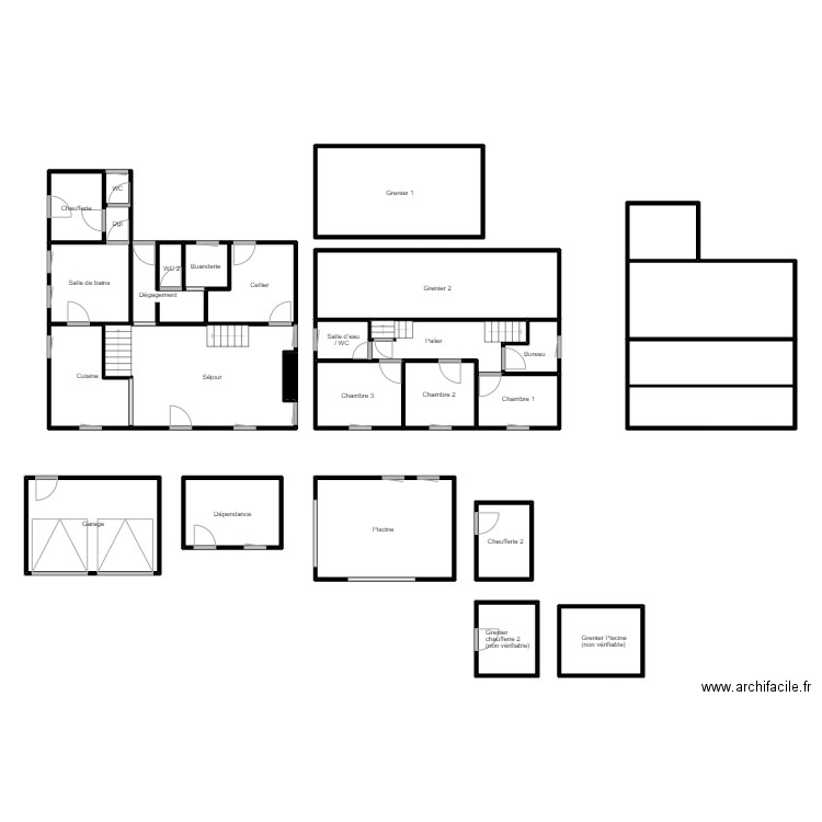 LEROY GOVEN. Plan de 29 pièces et 254 m2