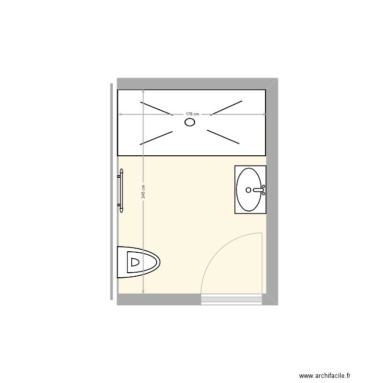 BERGERIE Salle de bain 3. Plan de 1 pièce et 4 m2