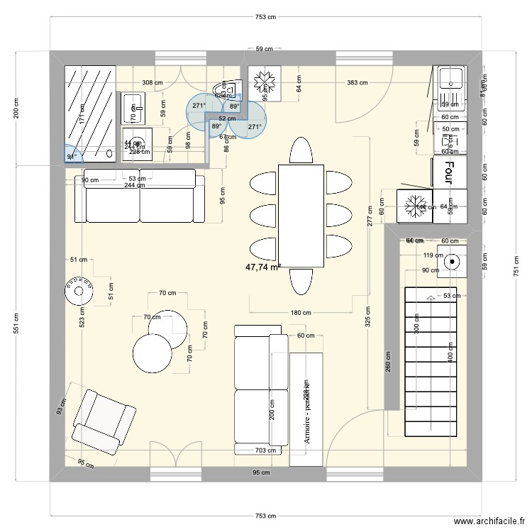 Bourglastic meilleur solution . Plan de 1 pièce et 48 m2