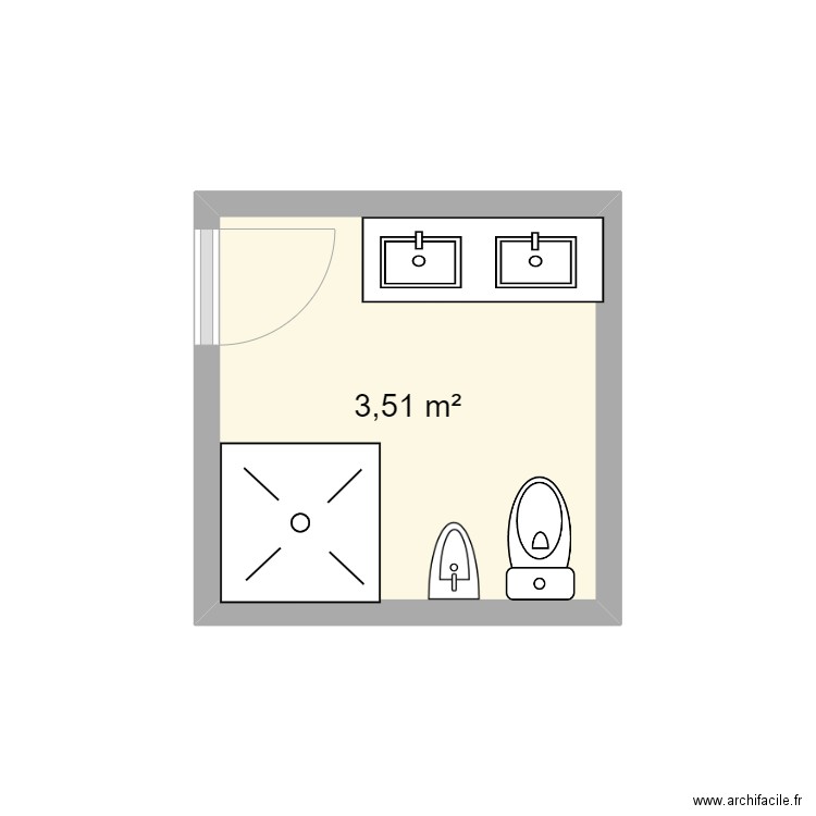 plan aménager. Plan de 1 pièce et 4 m2