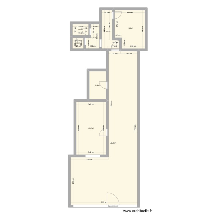 DA ZIA MARIA PLAN AVANT TRAVAUX. Plan de 8 pièces et 136 m2