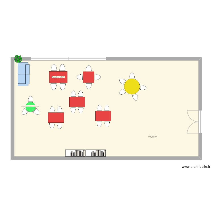 essai SAM. Plan de 1 pièce et 111 m2