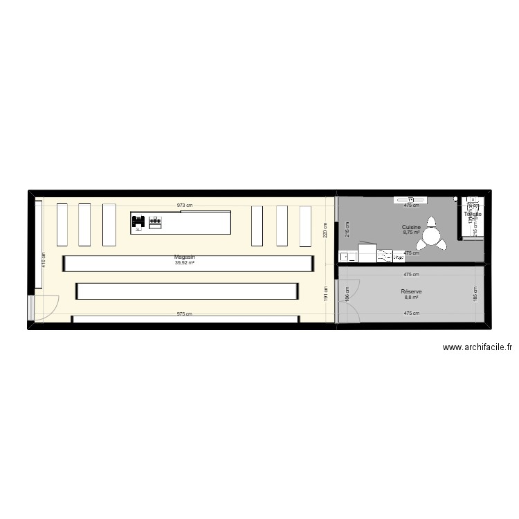 Elaboration de projet. Plan de 4 pièces et 60 m2