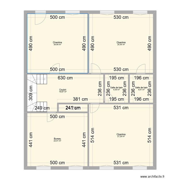 A-Etage2. Plan de 8 pièces et 127 m2