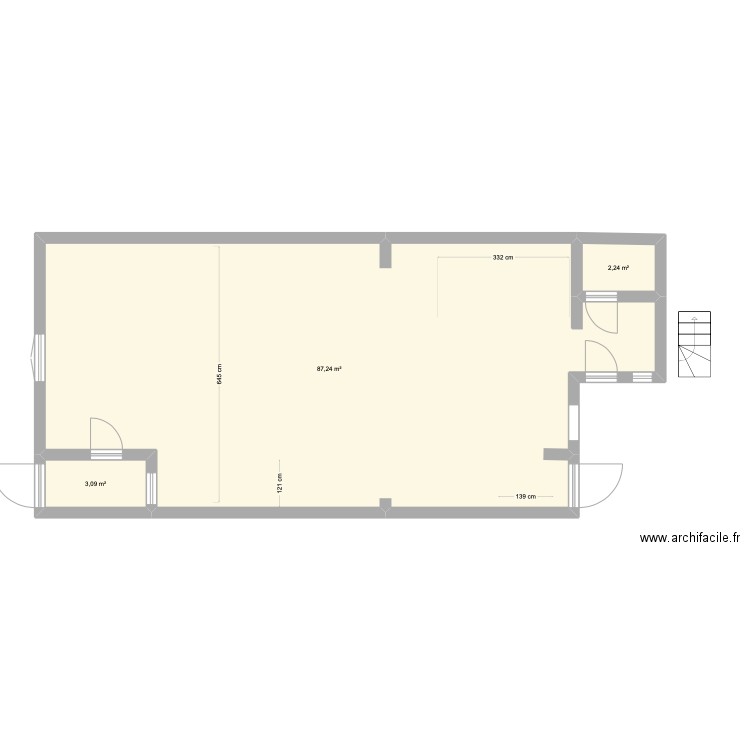 Projet RdC ouvertures V1a . Plan de 3 pièces et 93 m2