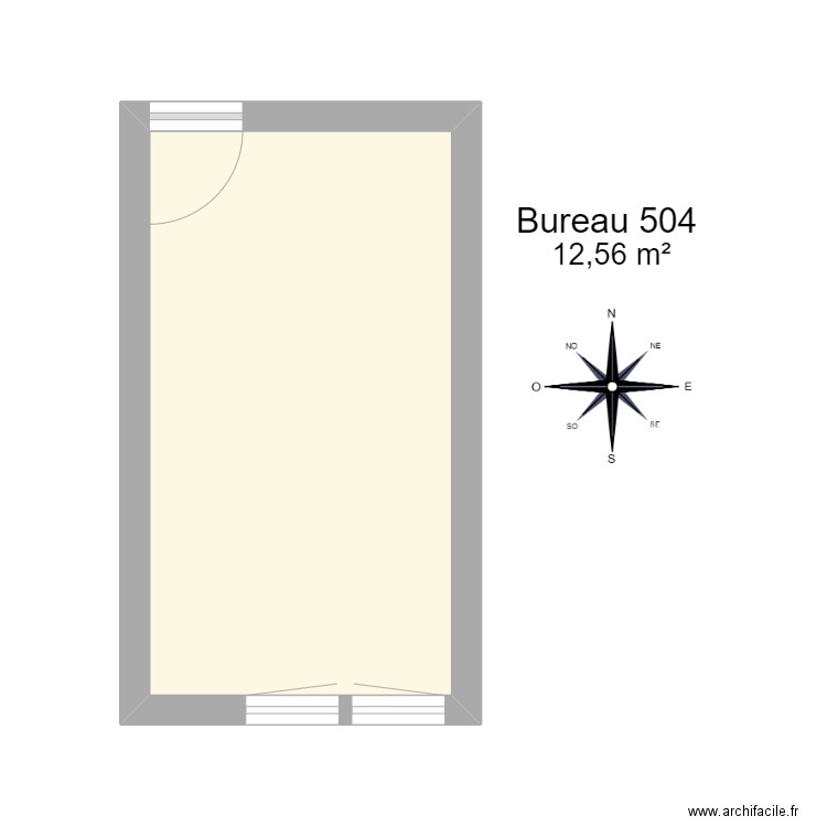 Bureau 504 Didier AUBINEAU. Plan de 1 pièce et 13 m2