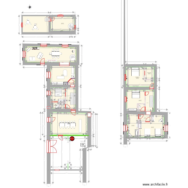 MAISON RANCHAL PLAN tirage papier 31-7-24 . Plan de 30 pièces et 316 m2