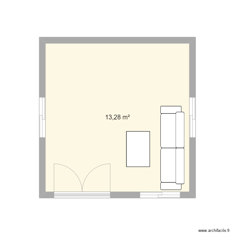 Reception. Plan de 1 pièce et 13 m2