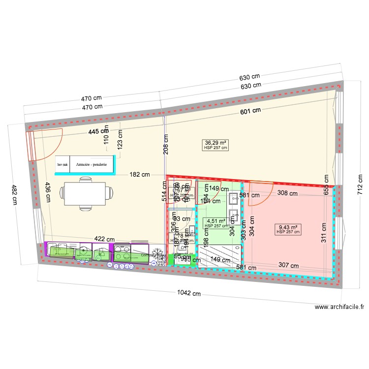 appartement mouja plan base. Plan de 5 pièces et 71 m2