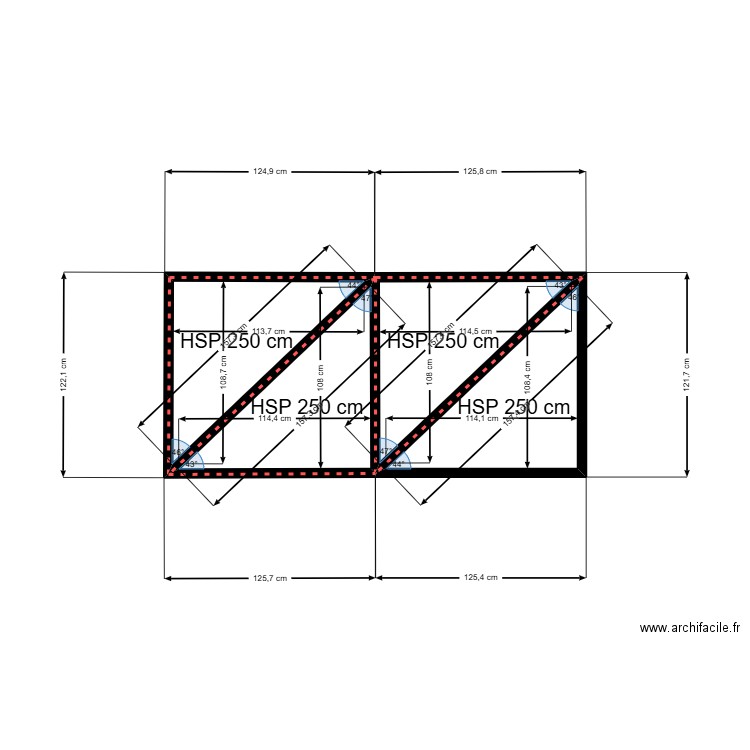 portail. Plan de 4 pièces et 2 m2