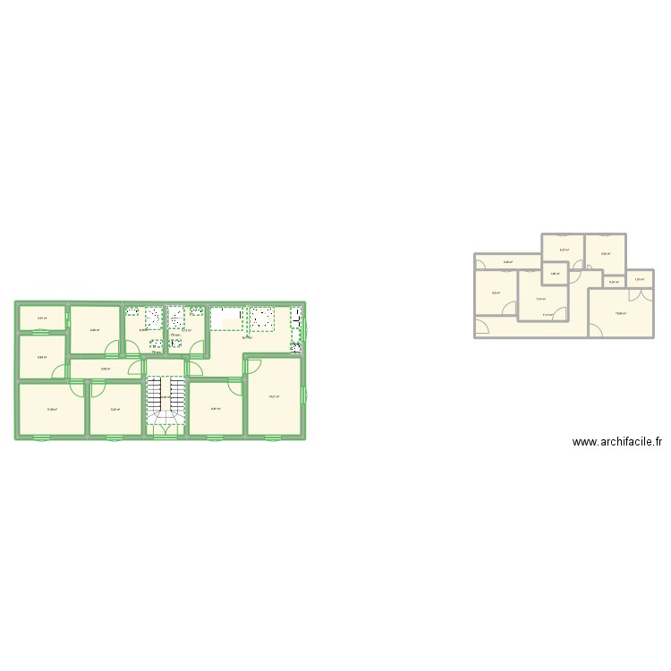 sof. Plan de 22 pièces et 163 m2