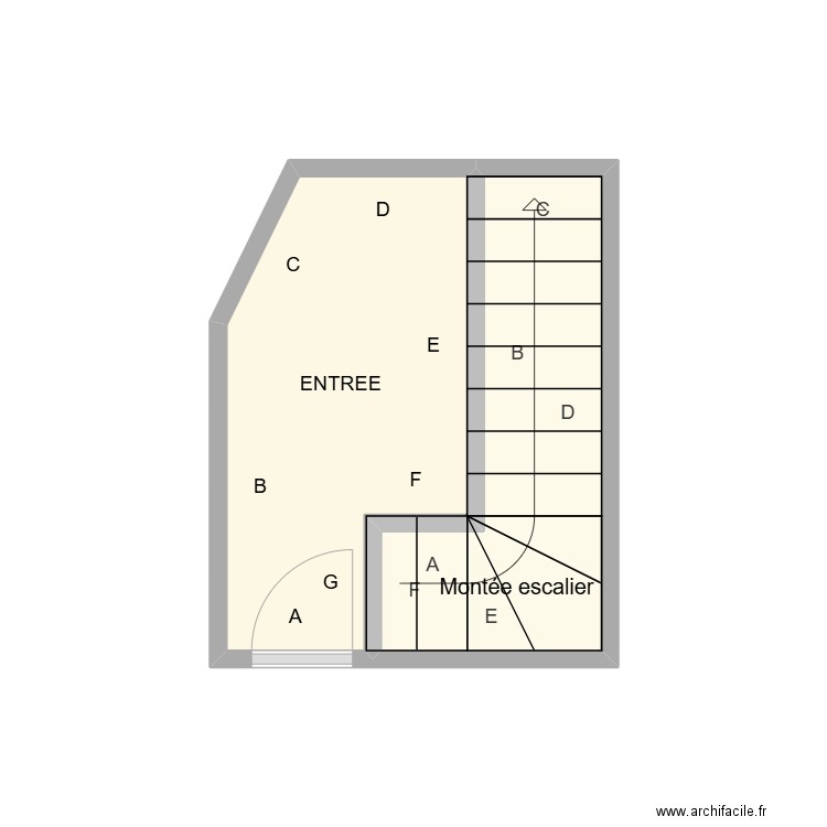 vauvert kader RDC . Plan de 2 pièces et 6 m2