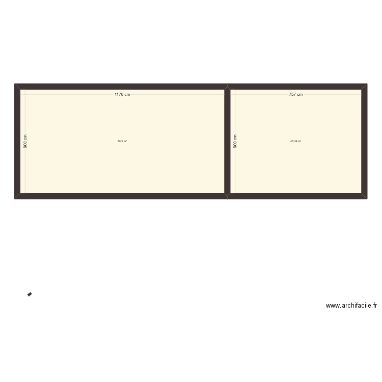 gite. Plan de 2 pièces et 116 m2