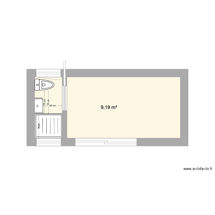 Tiny house 2. Plan de 2 pièces et 19 m2