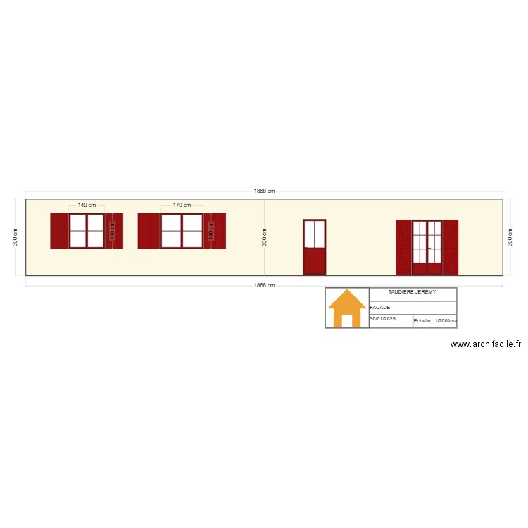 montignac facade . Plan de 0 pièce et 0 m2