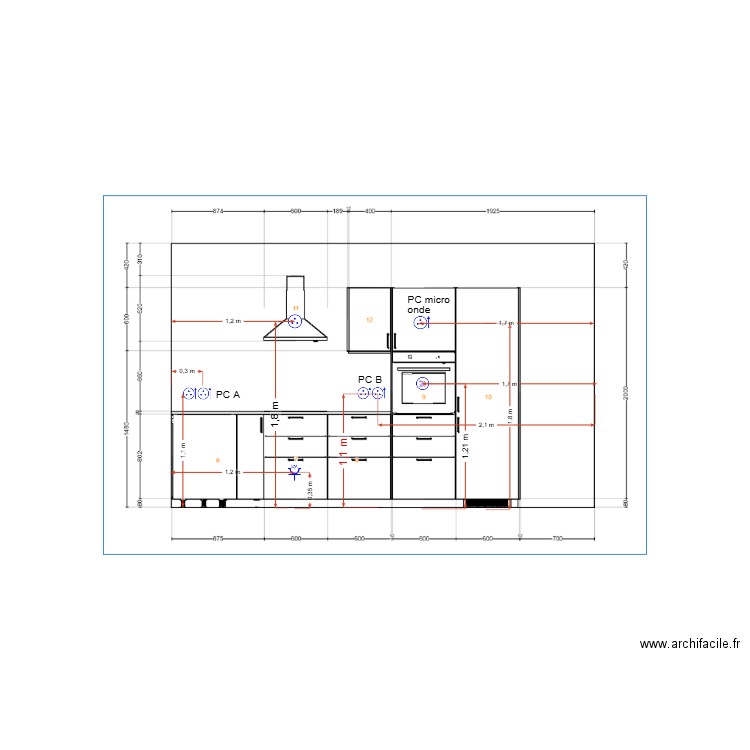 cuisine plan. Plan de 0 pièce et 0 m2