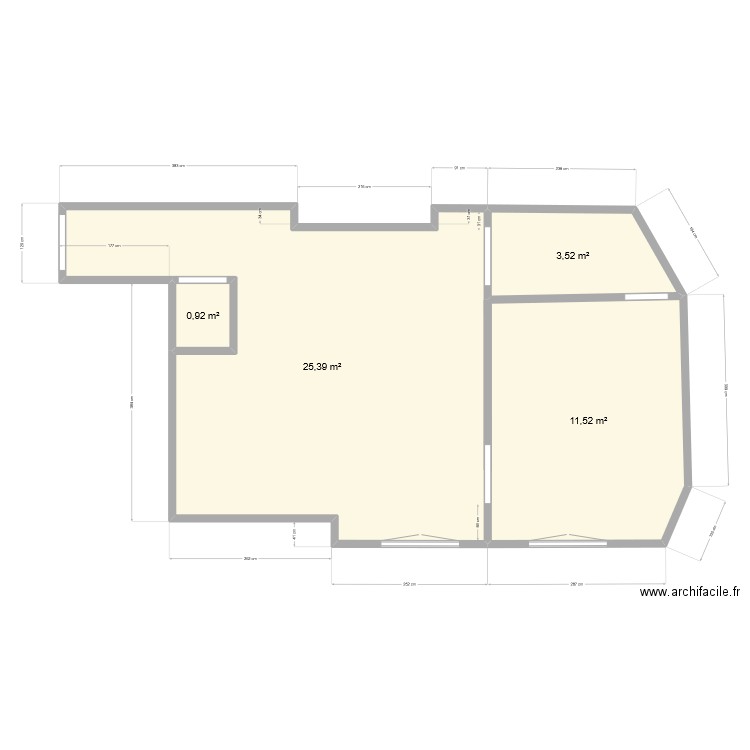 Appartement Mamie (cuisine ouverte). Plan de 4 pièces et 41 m2