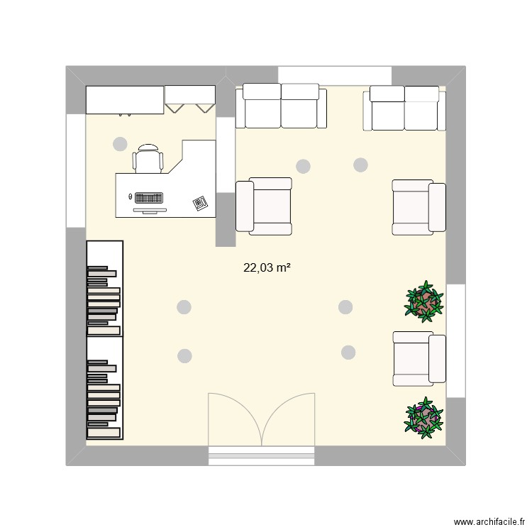 accueuil ehpad 2. Plan de 1 pièce et 22 m2