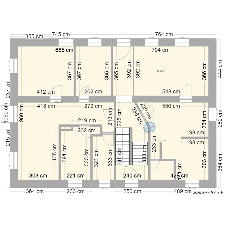 Rez existant Grand-mère. Plan de 4 pièces et 126 m2