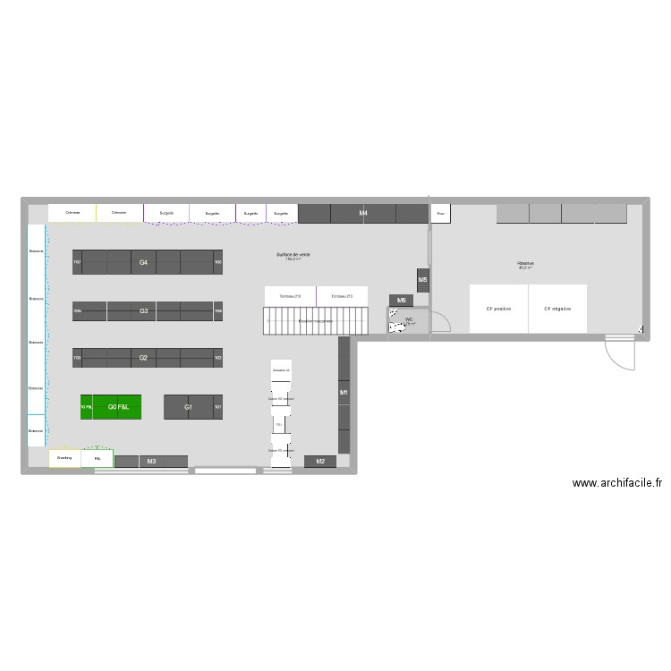 Marina Robert. Plan de 3 pièces et 218 m2