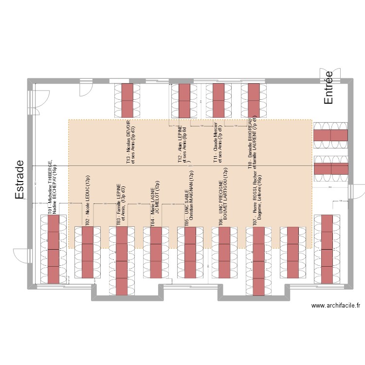 Plan de table 09. Plan de 1 pièce et 315 m2