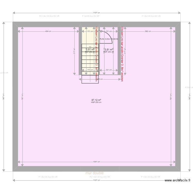 CASAERT. Plan de 26 pièces et 356 m2