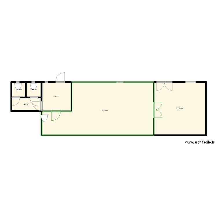 SDM. Plan de 6 pièces et 73 m2