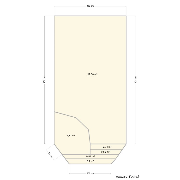 Quintana pisicne. Plan de 6 pièces et 40 m2