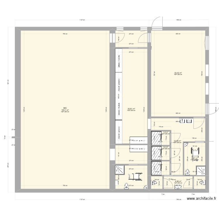 ATELIER NORME INRS JUILLET 2024. Plan de 8 pièces et 195 m2