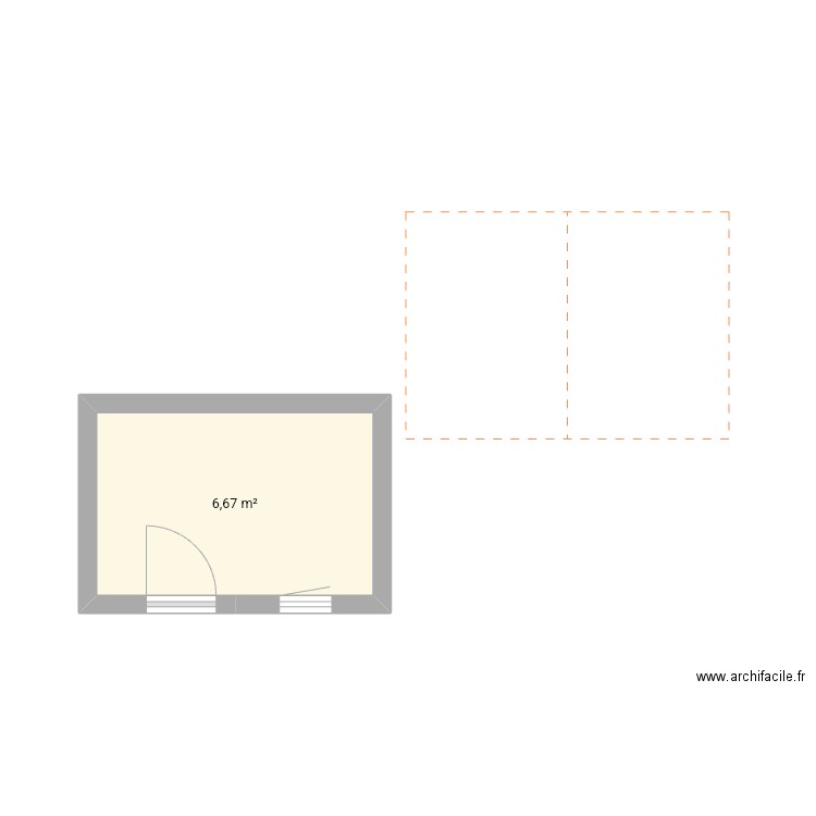 Abris. Plan de 1 pièce et 7 m2