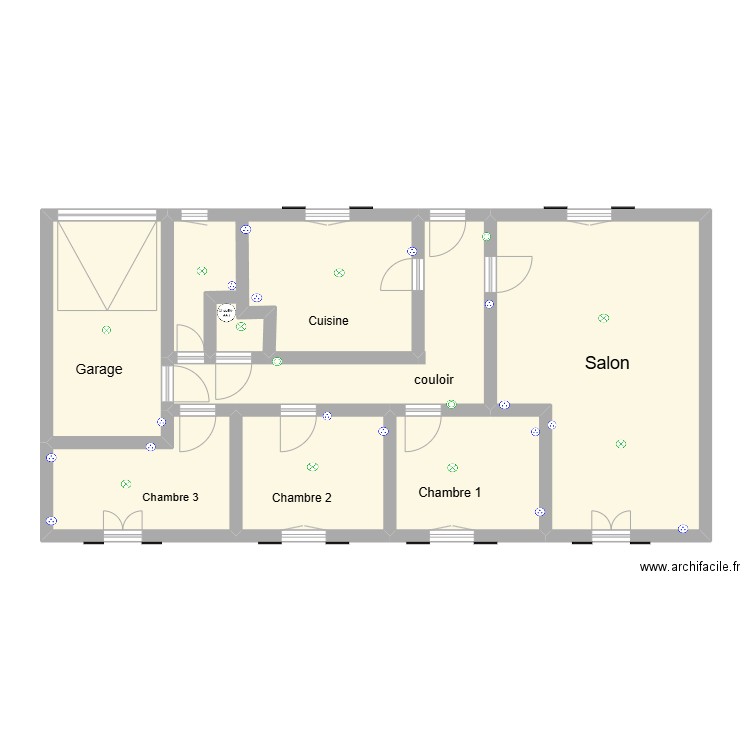 maison mamie. Plan de 7 pièces et 89 m2