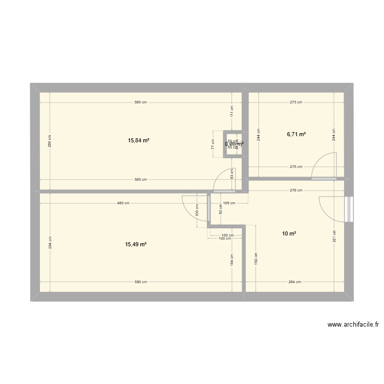 ETAGE AVEC BONNE COTE. Plan de 5 pièces et 48 m2